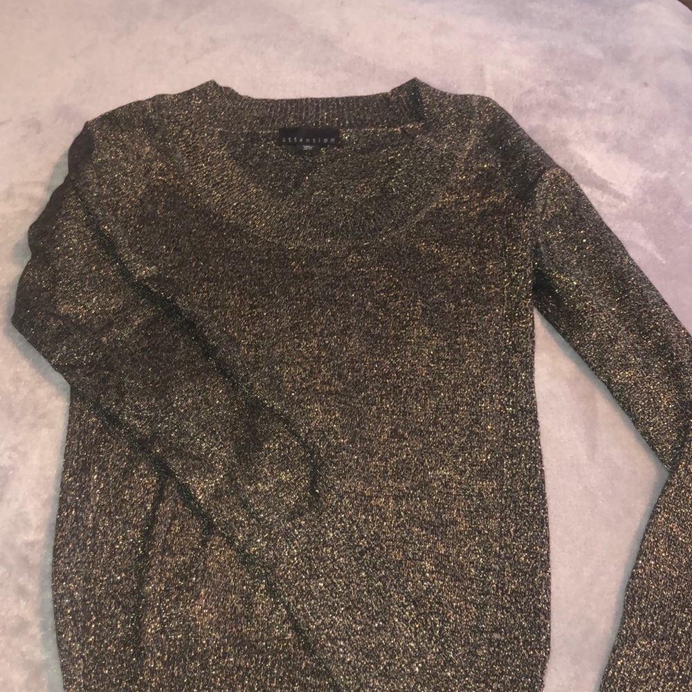 Black and gold glittery form fitting long sleeve